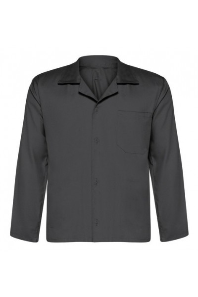 Camisa m/longa com botões em brim cinza (P)